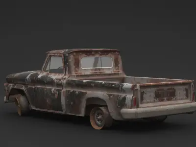 Old Pickup Rusty 3D model