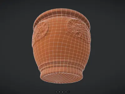 Terracotta Plant Pot 3 Low-poly 3D model