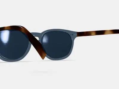 Toddy Sunglasses in Azure Crystal with Oak Barrel 3D model