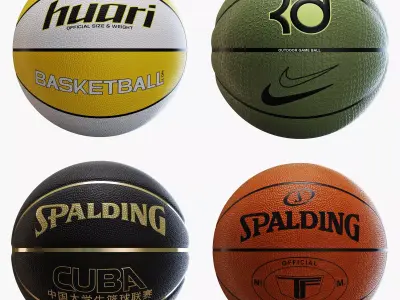 Basketball ball set 003 3D model