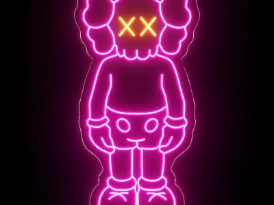 Kaws Neon Sign 3D model get