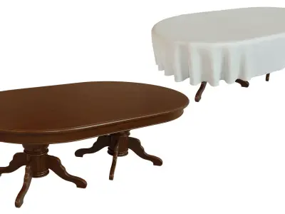 Wood table 2000 Low-poly 3D model