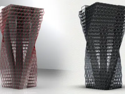 Parametric Tower Design in Grasshopper Rhino 3d model Download 3D model