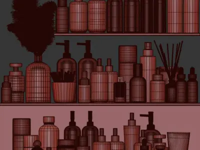 bathroom accessories 11 3D model