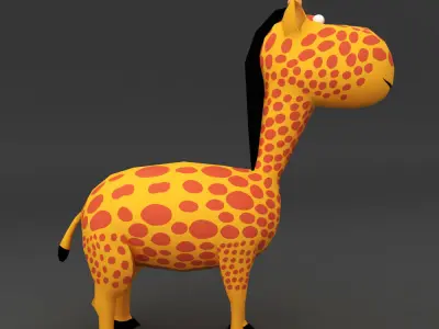 Giraffe rigged toon 3d model  Low-poly 3D model