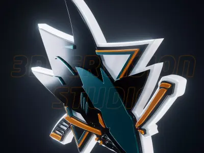 San Jose Sharks logo - Cinematic - 3D print 3D model