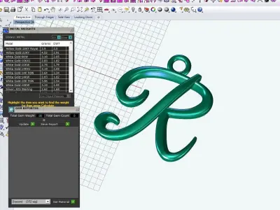 Initial Letter R Alphabet pendant 3D print model