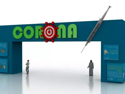 Huge ads Gate for Coronavirus-Tunal Low-poly 3D model