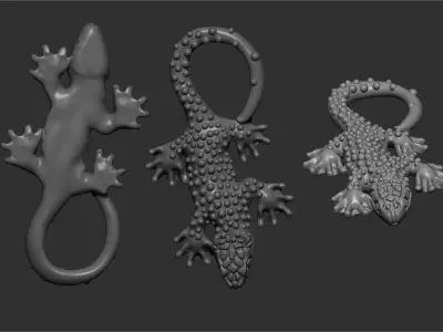 golden lizard 3D model
