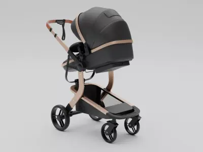 Baby Stollers Low-poly 3D model