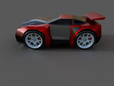 LIGHTENING CAR Low-poly 3D model