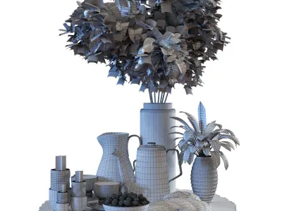 Decoration of breakfast set 029 Low-poly 3D model
