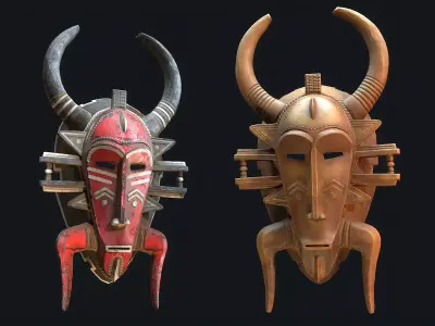 African mask 9 Low-poly 3D model