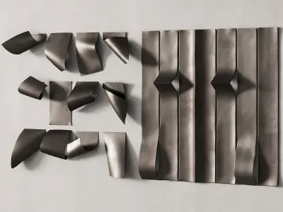 280 decorative wall art 12 metal wall sculptures P01 3D model