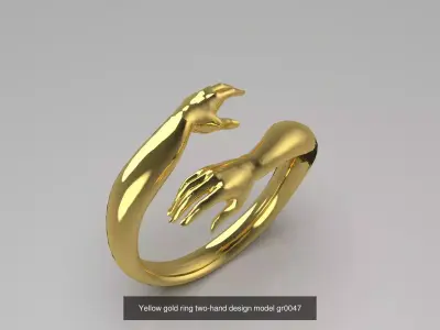 Hands and Heart Symbolic Ready to Make Ring File Collection 3D Model Pack