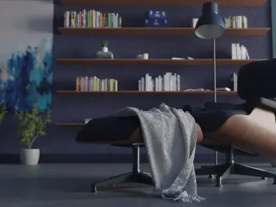 Eames Chair Library Scene 3D model