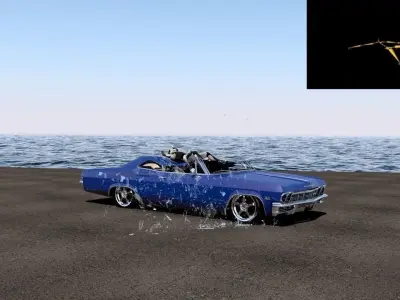 impact person flying in sky 3D model