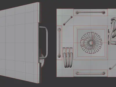 Sci-Fi Industrial Wall Panel Low-poly 3D model