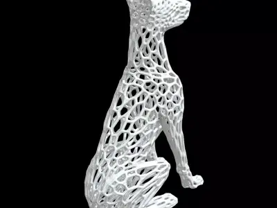 Doberman Voronoi Style 3D print model