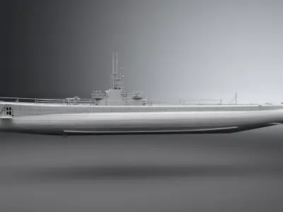 Gato class Submarine scale model 3D print model