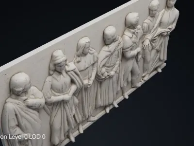 Bas Relief df6 Low-poly 3D model