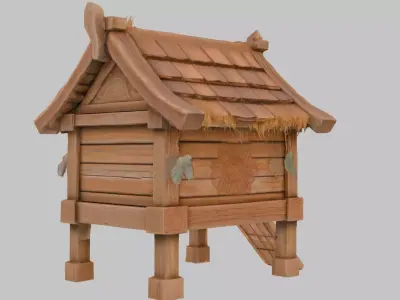 Nordic Canine Cottage Low-poly 3D model