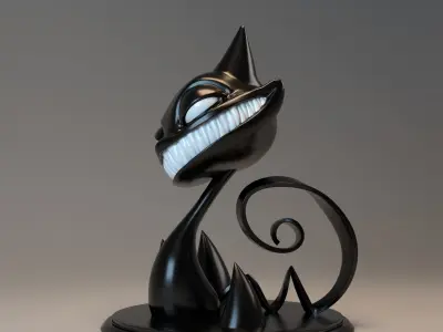 Black cat - sculpture for 3d printing 3D print model