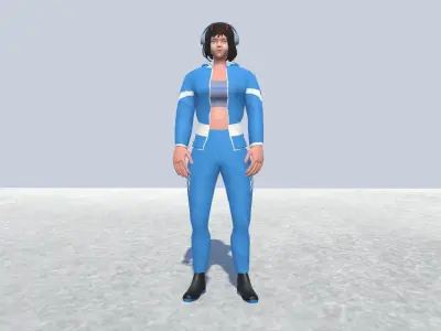 Racer avatar 3 female Rigged Low-poly 3D model
