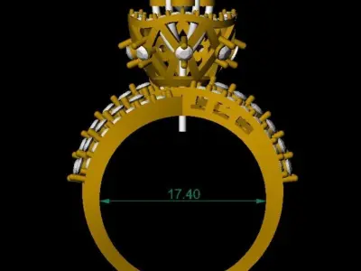 Engagement ring 3D print model