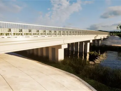 bridge over the river 3D model