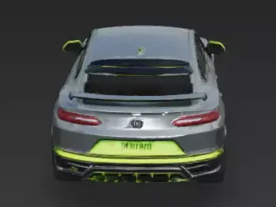 Aggressive Neon And  Grey Sport SUV 3D Model Low-poly 3D model