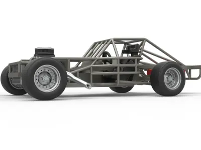 Outlaw Figure 8 Modified stock car Base Scale 1 to 25 3D print model