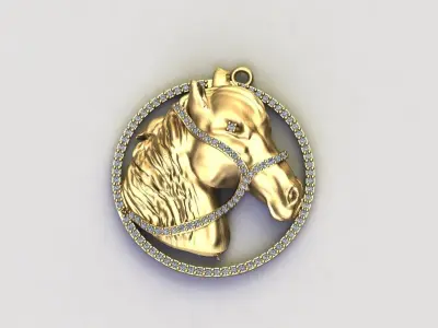 Horse Pendant Silver Gold Platinum Luxury Jewelry 3DM model 3D print model