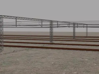 Railways Electric Post Low-poly 3D model