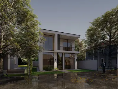  Modern minimal Villa 3D model 3D model