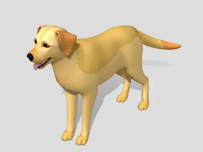 Cartoon Dog - Labrador Low-poly 3D model