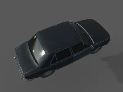 Postapocalyptic car Skoda 105 Low-poly 3D model