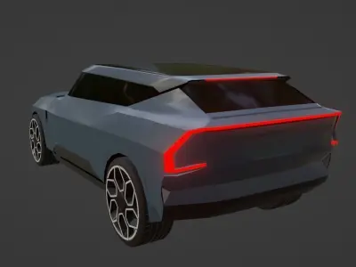 Futuristic SUV Low-poly 3D model