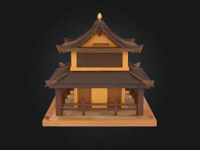 Pagoda Serenity  Tranquil Temple Architecture 3D model