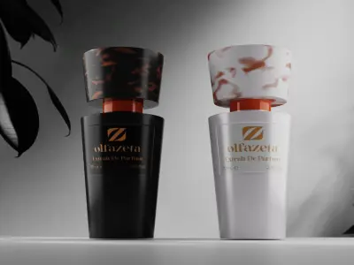 Chogan Olfazeta Luxury Perfume Bottle Black and White Design 3D model