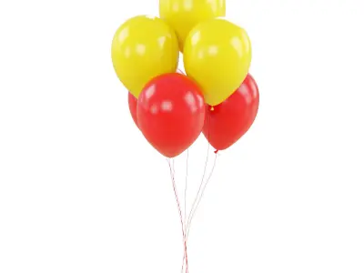 Festive colorful balloons 3D model