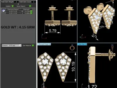Women earrings 3D print model 24