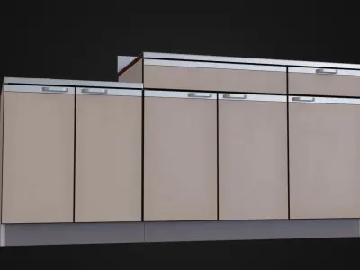 Moderately dirty Japanese Kitchen Counter 01 Low-poly 3D model