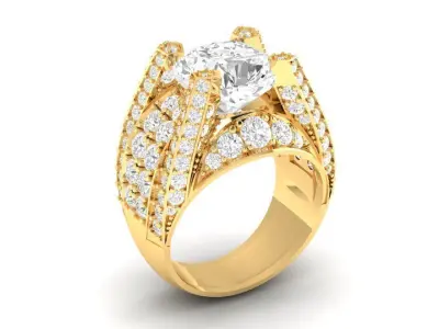 Luxury Ruby Diamond Statement Ring for Men 158 3D print model