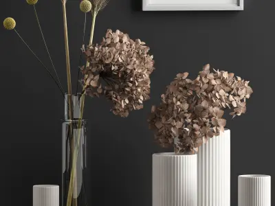 Decor with dry flowers 3D model
