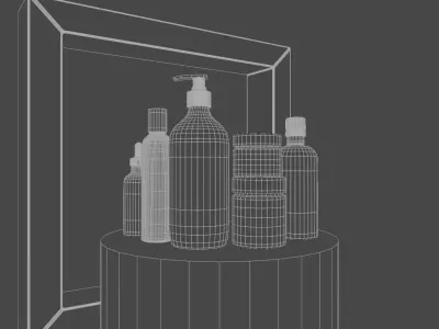 realistic body care skincare bottle bathroom decoration  3D model