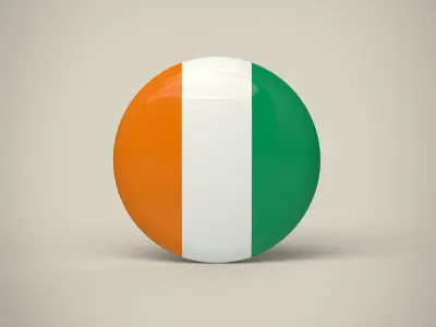 Cote d Ivoire Badge Low-poly 3D model