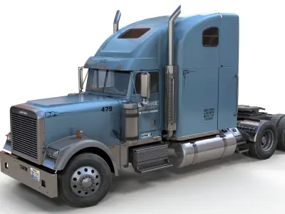 Freightliner Classic XL semitruck Low-poly 3D model