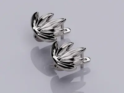 Earrings Floral Bit 3D print model