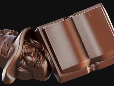Halloween - Witch with Book 3D Printable Chocolate Mold 3D print model